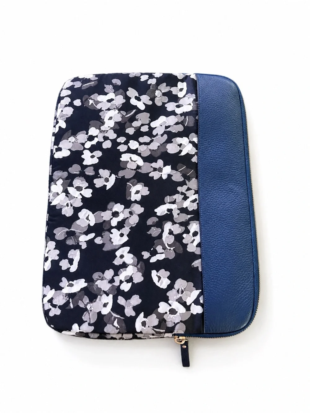 Kate Spade Grove Street Floral Laptop Sleeve Blue Leather 13”